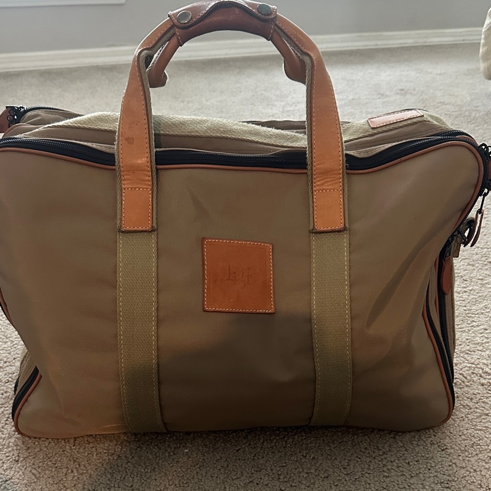 Christian DIOR Tan Leather-Trimmed  Bag